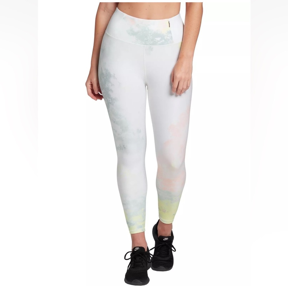 Calia Essential High Rise 7/8 Tie Dye Lemon Ice Athletic Athleisure Leggings M